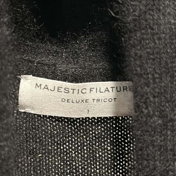 MAJESTIC FILATURE DELUXE TRICOT Black Sleeveless Cardigan - Picture 3 of 4